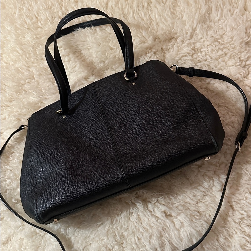 Coach Midnight Black Leather Satchel - Picture 2 of 7
